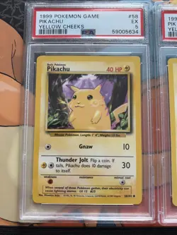 (Lot of 3) 1999 Pokemon Game Pikachu Shadowless Red/Yellow Cheeks PSA Graded - Image 2