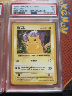 (Lot of 3) 1999 Pokemon Game Pikachu Shadowless Red/Yellow Cheeks PSA Graded - Image 4