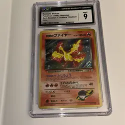 CGC 9 MINT Rocket's Moltres Japanese Gym Heroes 146 Holo Pokemon Card Swirl - Image 1