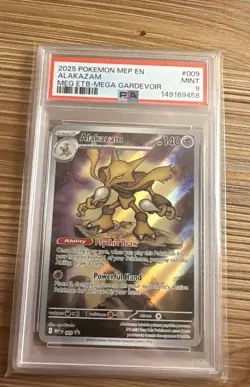 2025 POKEMON MEP EN-ME BLACK STAR PROMO #009 ALAKAZAM PSA 9 - Image 1