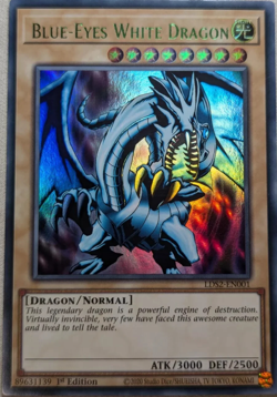 Blue-Eyes White Dragon - LDS2-EN001 - GREEN Ultra Rare 1st Edition YuGiOh TCG - Image 1