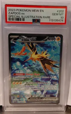 2023 POKEMON MEW EN-151 SPECIAL ILLUSTRATION RARE #202 ZAPDOS EX PSA 10 - Image 1