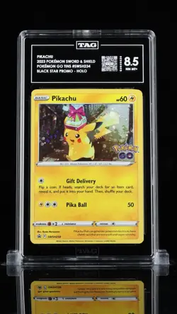 Pikachu SWSH234 Pokemon GO Black Star Promo Holo TAG Graded 8.5 Pokemon TCG - Image 1