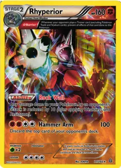 Pokemon TCG Rhyperior Primal Clash Holo Rare Card 77/160 VLP - Image 1