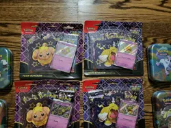 6 Pokemon Paldean Fates Tech Sticker Collection Blisters + 4 Galar Pals H24 Tins - Image 2