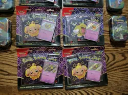 6 Pokemon Paldean Fates Tech Sticker Collection Blisters + 4 Galar Pals H24 Tins - Image 3