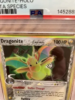 2005 Pokemon EX Delta Species Dragonite Holo #3 PSA 7 - Image 4