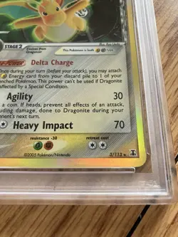 2005 Pokemon EX Delta Species Dragonite Holo #3 PSA 7 - Image 5