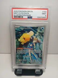 PSA 9 Misty's Psyduck 193/182 2025 Pokemon DRI EN Illustration Rare - Image 1