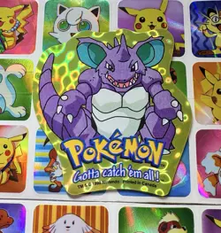 Pokemon Nidoking Holo Vintage Pocket Monsters Vending Machine Sticker 98 Konica - Image 1
