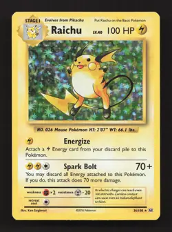 Raichu 36/108 Holo Rare Evolutions Pokemon Lightly Played - Image 1