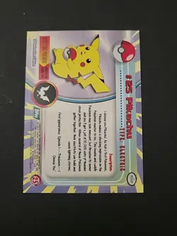 NM 1999 Topps Pokemon #25 Pikachu (TV Animation Series 1) 3rd Print Green Logo - Image 2