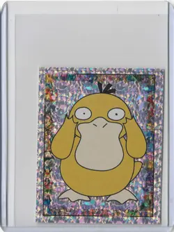 Pokemon- 1999 Topps Merlin Psyduck Sticker S10 Prism - Image 1