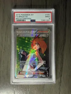 2015 POKEMON XY BREAKTHROUGH #161 FULL ART/BRIGETTE PSA 9 - Image 1