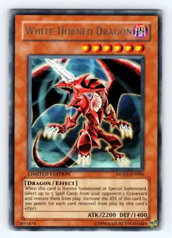 Yugioh White-Horned Dragon MDP2-EN006 Limited Edition Rare - NM 💎 - Image 1