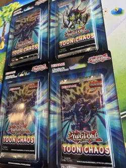 Yugioh Toon Chaos 1st Edition Sealed Blister Pack. Lot Of 4 Blisters - Image 2