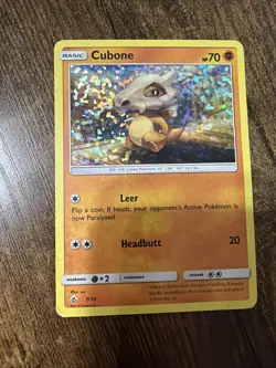 McDonalds 2018 Cubone Holo Pokemon TCG Card 7/12 LP - Image 1