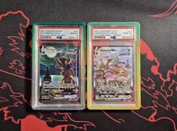 PSA 10 Evolving Skies Grails Moonbreon + Rayquaza Alt Art Bundle Pokemon Cards - Image 1