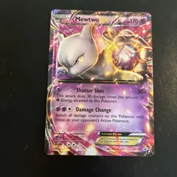 Pokemon TCG Mewtwo EX XY107 XY Holo Full Art Black Star Promo Card - Image 1