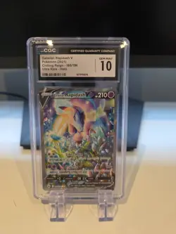 Pokemon TCG Galarian Rapidash V Chilling Reign Holo Full Art Card 168/198 CGC 10 - Image 1