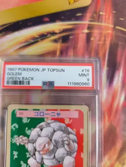Pokemon Card Golem Gepwaz Topsun 1995 Bandai Vintage Japanese PSA 9 Green Back - Image 4
