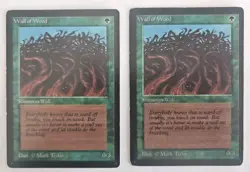 Magic The Gathering MTG Wall of Wood x2 BETA EDITION Moderately Played Free Ship - Image 1