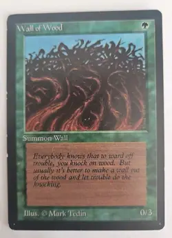 Magic The Gathering MTG Wall of Wood x2 BETA EDITION Moderately Played Free Ship - Image 2