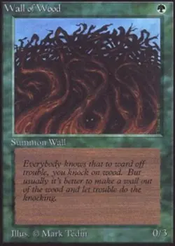 [1x] Wall of Wood Slight Play, English Beta MTG Magic - Image 1