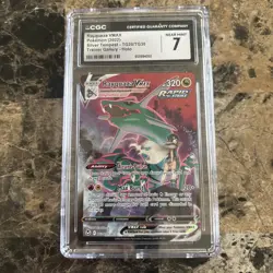 CGC 7 NM RAYQUAZA VMAX Full Art Silver Tempest Holo Pokemon SWORD & SHIELD TG20 - Image 1