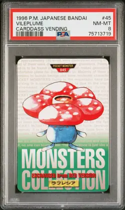 Pokemon Japanese Vileplume Bandai Carddass Vending Green No. 045 PSA 8 NM-MT - Image 1