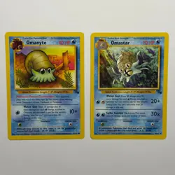 Pokemon TCG Omanyte Omastar 2-Card Evolution Lot WOTC Vintage 1999 - Image 1
