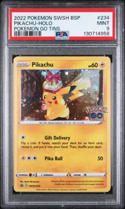 PSA 9 Pikachu SWSH234 - 2022 SWSH: Sword & Shield Pokemon GO Tin Promo #234 - Image 1