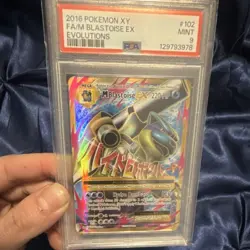Pokemon M Blastoise EX Evolutions Full Art Holo Ultra Rare 102/108 English PSA 9 - Image 1