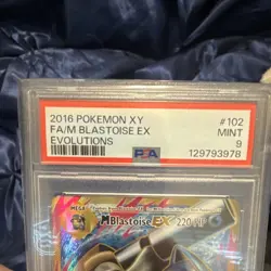 Pokemon M Blastoise EX Evolutions Full Art Holo Ultra Rare 102/108 English PSA 9 - Image 3