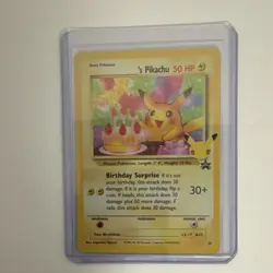 Pokemon ______'s Pikachu Wotc Promo Holo 24/53 Basic 50 HP Birthday Surprise - Image 1