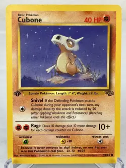 Cubone 50/64 Jungle Set WOTC 1st Edition Pokemon Card - Moderately Played - Image 1