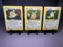 Pokemon TCG Raichu Holo Secret Rare Lot Team Rocket, Base Set & Fossil VTG Swirl - Image 1