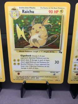 Pokemon TCG Raichu Holo Secret Rare Lot Team Rocket, Base Set & Fossil VTG Swirl - Image 3