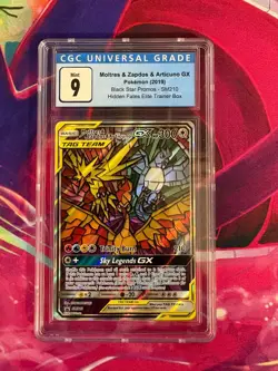 Moltres & Zapdos & Articuno GX SM210 CGC Graded 9 Hidden Fates Pokemon TCG - Image 1