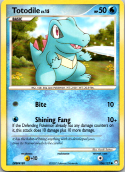Pokemon TCG Totodile Mysterious Treasures 106/123 Regular Common LP - Image 1