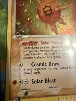 Pokemon Solrock EX Sandstorm Holo Rare 2003 Vintage 💫 Looking at Swirl 💫 - Image 4