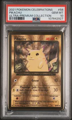 2021 POKEMON CELEBRATIONS ULTRA-PREM COLL #58 PIKACHU PSA 10 - Image 1