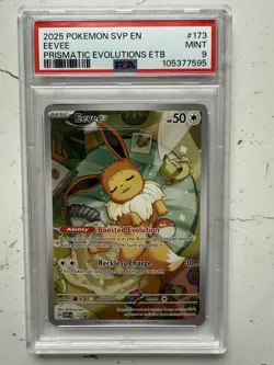 Eevee 173 Pokemon Scarlet & Violet Prismatic Evolutions ETB Promo PSA 9 - Image 1