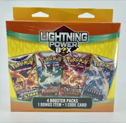 2025 Pokemon Mystery Lightning Power Box 4 Booster Packs Sealed Factory Sealed - Image 1
