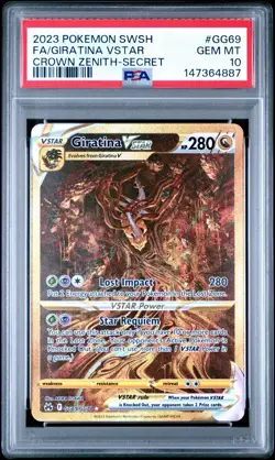 POKEMON 2023 Crown Zenith Secret Rare GIRATINA Vstar #GG69 PSA 10 Gem Mint - Image 1