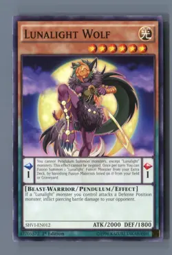 Lunalight Wolf SHVI-EN012 Common / Short Print Shining Victories Yu-Gi-Oh LP - Image 1