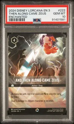 Disney Lorcana And Then Along Came Zeus Inklands Enchanted #222 PSA 10 - Image 1
