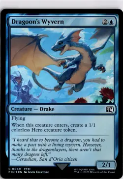 MTG FINAL FANTASY FOIL Dragoon's Wyvern C 49 NM Pack Fresh ActualScan of Card - Image 1