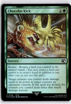 MTG FINAL FANTASY FOIL Chocobo Kick C 178 NM Pack Fresh ActualScan of Card - Image 1