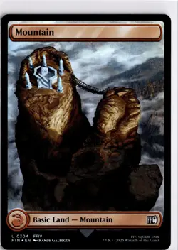 MTG FINAL FANTASY FOIL Mountain () L 304 NM Pack Fresh ActualScan of Card - Image 1